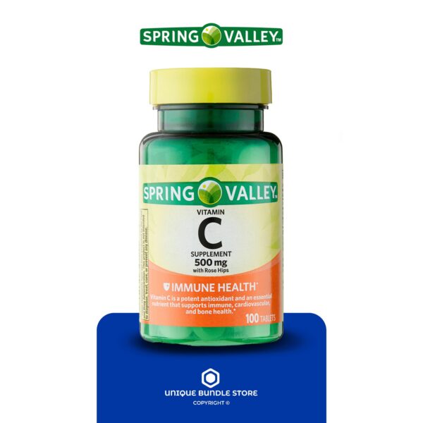 Paquete de suplemento Spring Valley vitamina c rosa mosqueta x2