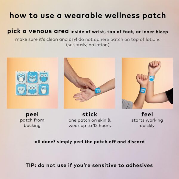 The Good Patch Nite Owl paquete con 36 parches para dormir niños