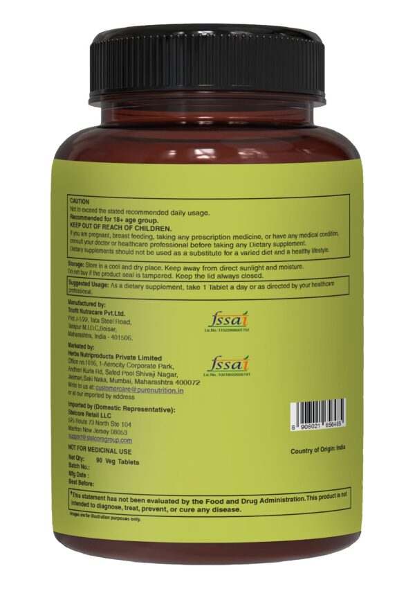 Paquete trasero multivitaminas Whole Food Pure Nutrition hombres