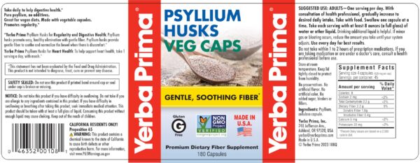 Paquete triple Yerba Prima psyllium suplementos digestivos