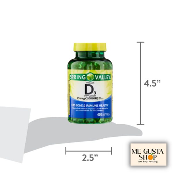 Paquete de vitamina D3 1000 IU Spring Valley