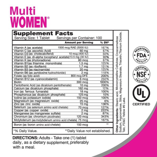Paquete 2 ALFA VITAMINS multivitaminas para mujeres 100 tabletas