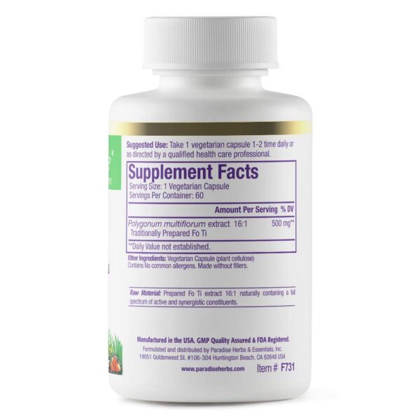 Caja y cápsulas Fo-Ti He Shou Wu