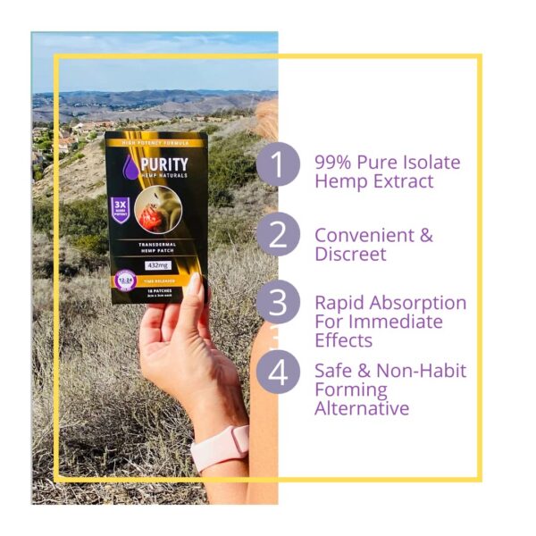 Parche cáñamo Purity Hemp Naturals en empaque