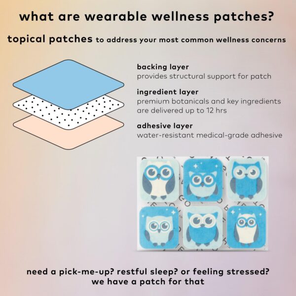 Parches infantiles The Good Patch con diseños búho para apoyo al sueño