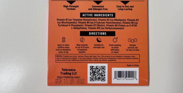 Version 1.0.0 Parche TOLEVITA con complejo B para energía duradera