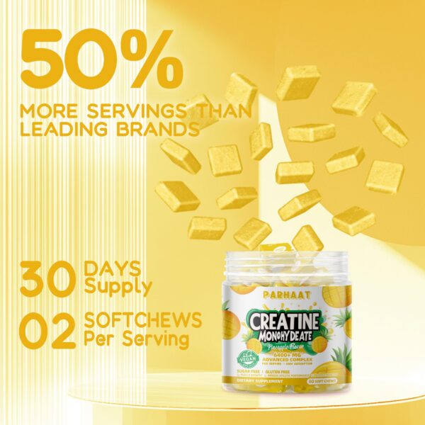 Vista del envase de Parhaat Creatine Monohydrate Chews