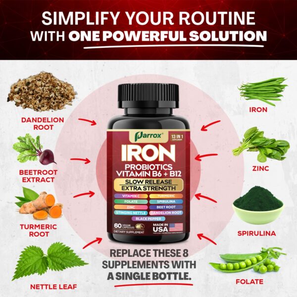 Ingredientes visibles: espirulina, curcuma y probioticos