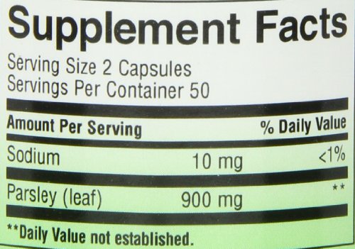 Frascos con cápsulas de Parsley Leaf