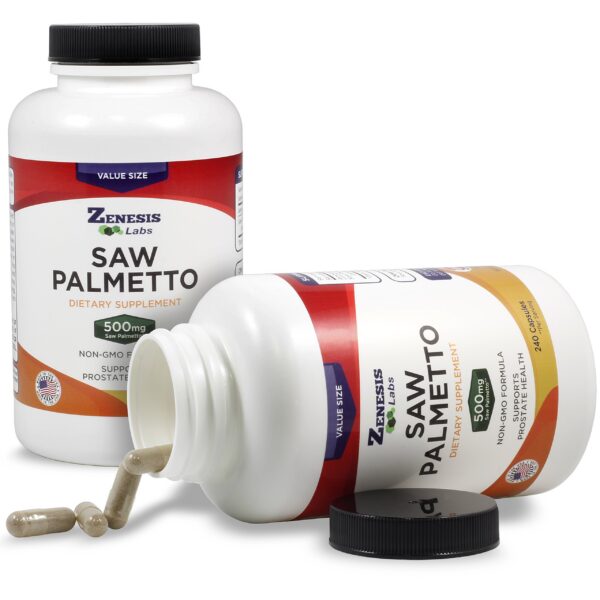 Parte posterior Zenesis Labs suplemento Saw Palmetto