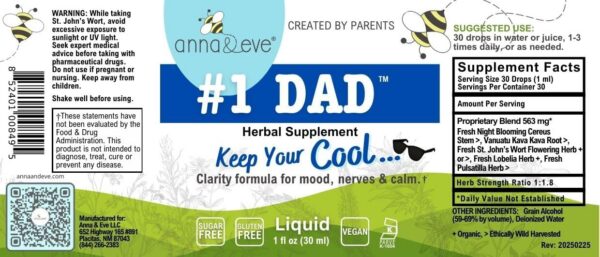 Parte trasera Anna & Eve #1 Dad con información del producto