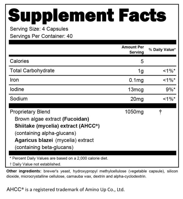 Parte trasera botella NatureMedic Fucoidan suplemento inmunitario natural