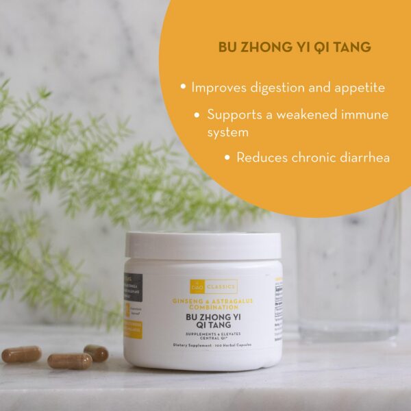 Parte trasera caja cápsulas Bu Zhong Yi Qi Tang D’AO Labs