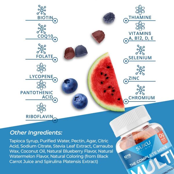 Parte trasera empaque multivitaminas SUKU hombres