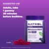 Parte trasera del empaque Natrol Melatonina 10 mg gomitas
