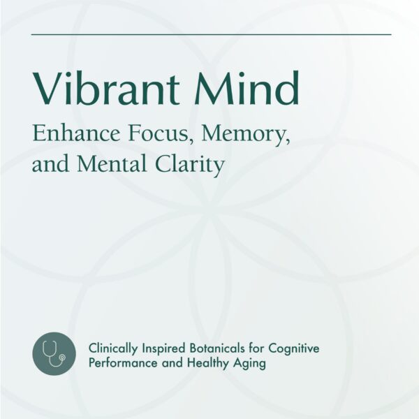 Version 1.0.0 Parte trasera etiqueta Vibrant Mind suplemento nootrópico memoria