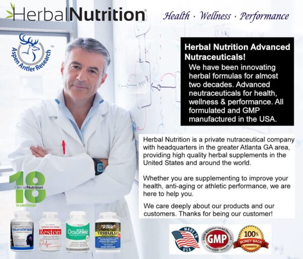 Parte trasera suplemento Herbal Nutrition para hombre
