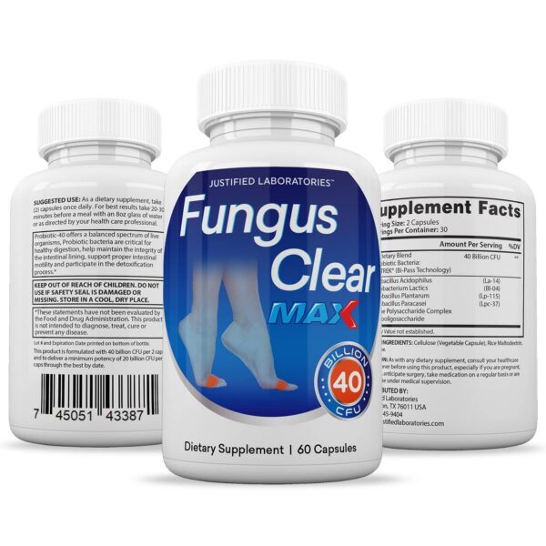 Fungus Clear Max suplemento probiótico para uñas y salud digestiva