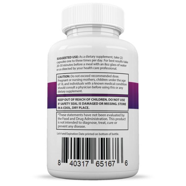 Envase de cápsulas con etiqueta en color