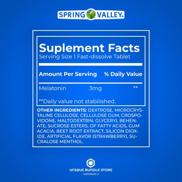 Pastillas sabor fresa Spring Valley melatonina para sueño adulto