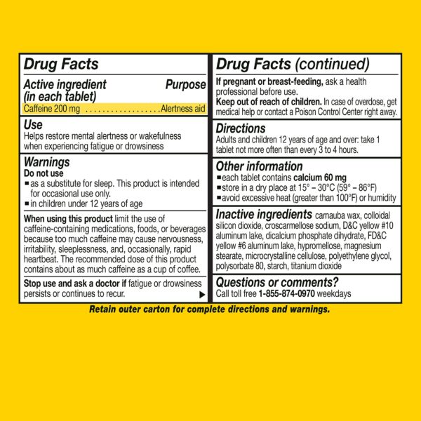 Pastillas Vivarin cafeína para alerta y energía mental