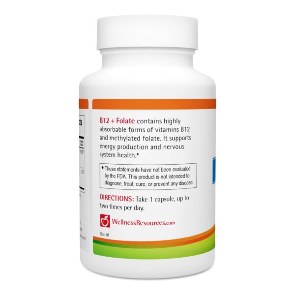 Version 1.0.0 Pastillas Wellness Resources B12 y folato metilado para metilación saludable