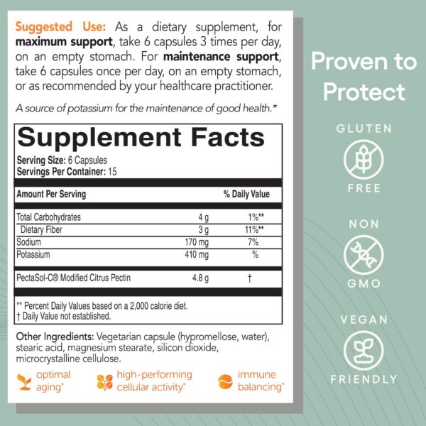 PectaSol uso suplemento pectina cítrica modificada salud celular