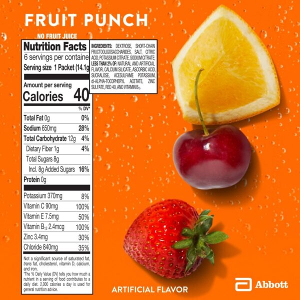 Pedialyte información de sabor Fruta Punch