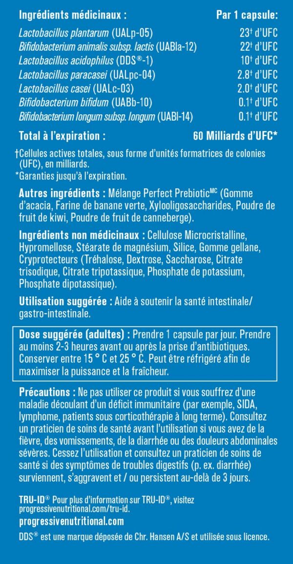 Version 1.0.0 Detalle cápsulas Perfect Probiotic 60B PROGRESSIVE
