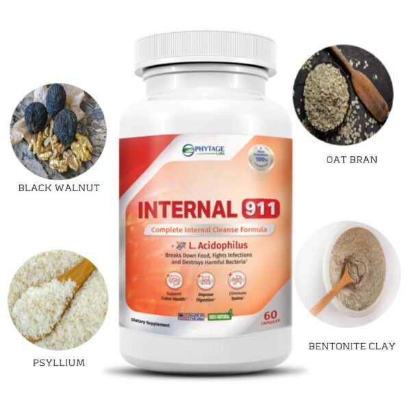 Phytage Labs Internal 911 cápsulas para digestión mejorada y detox