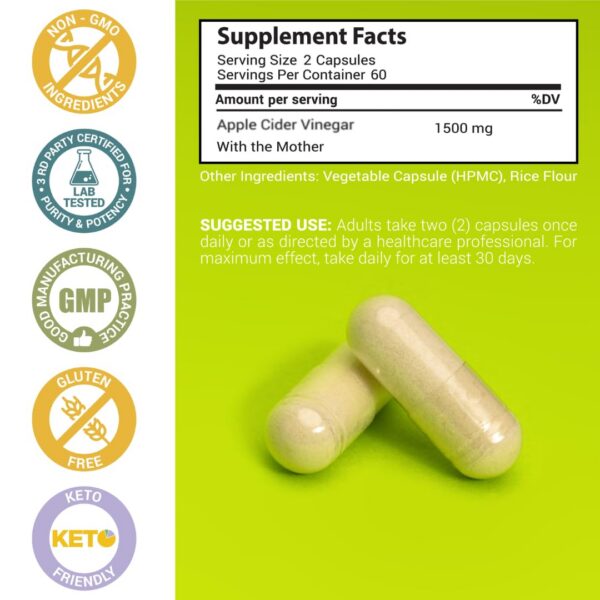 Píldoras vinagre sidra manzana MaxX Labs primer plano