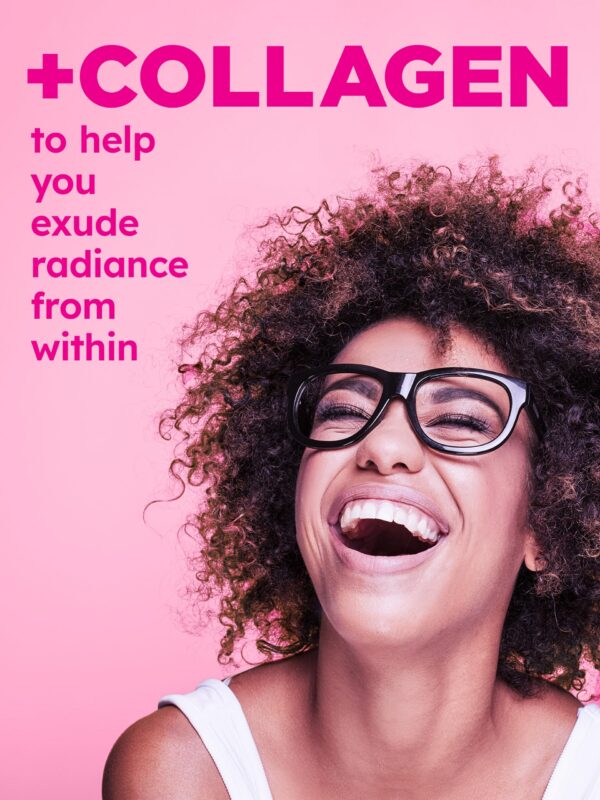 Version 1.0.0 PINK gomitas multivitamínicas close-up con vidrio light