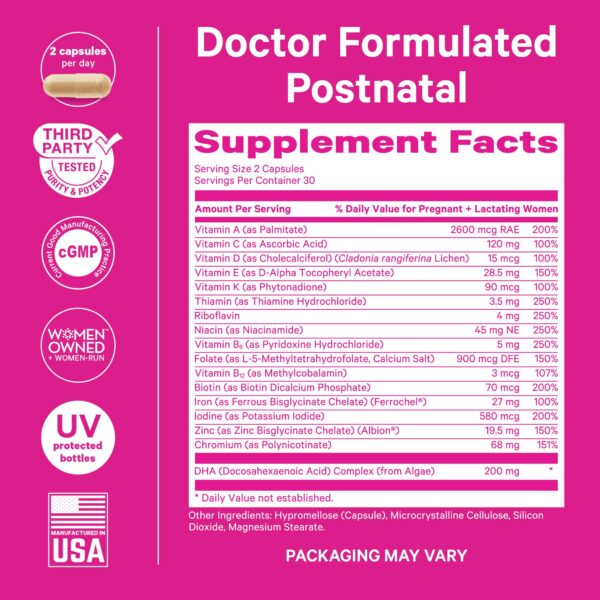 Cápsulas posparto Pink Stork