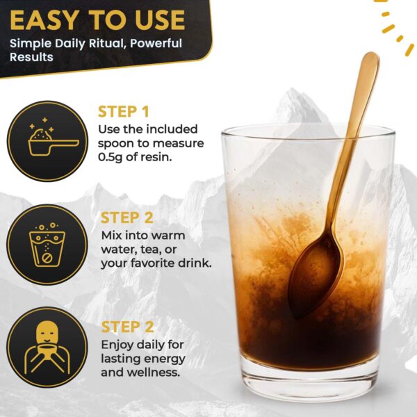 Envase de resina Shilajit Plantanium