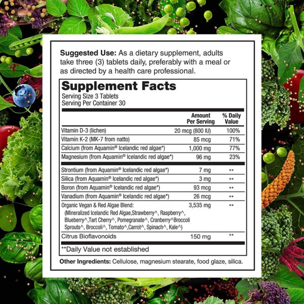 Etiquetas de minerales: magnesio, D3, K2 y boro