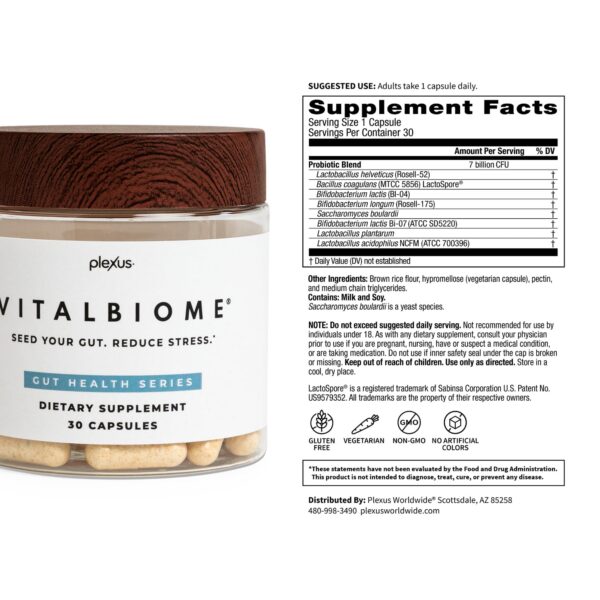 Version 1.0.0 Plexus VitalBiome apoyo inmunológico probiótico