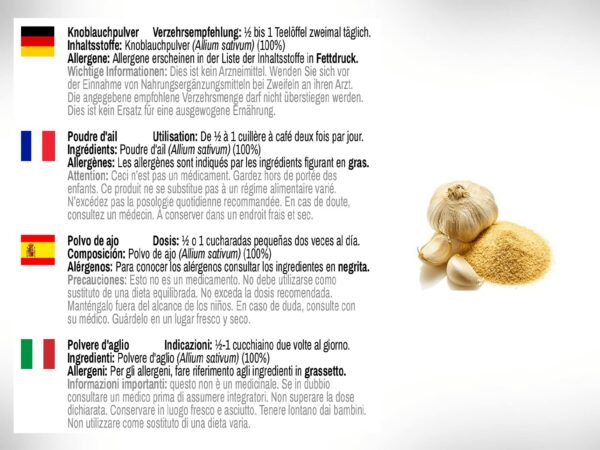 Polvo de ajo apto para veganos DR WAKDE'S