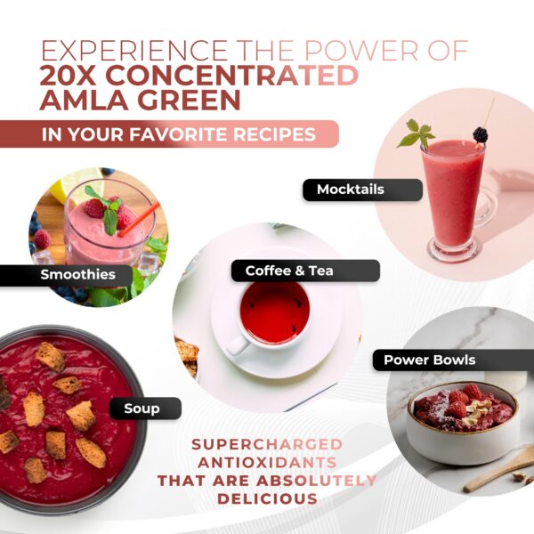 Polvo Amla green antioxidante con té oolong y grosella india