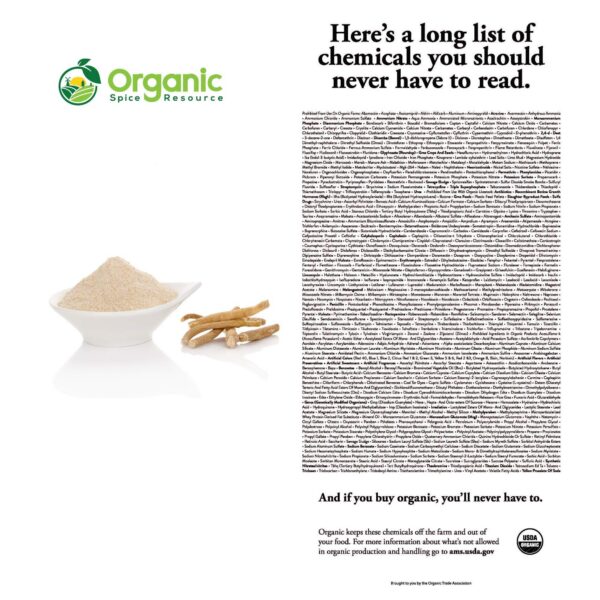 Polvo Ashwagandha en bolsa kraft para mantener frescura