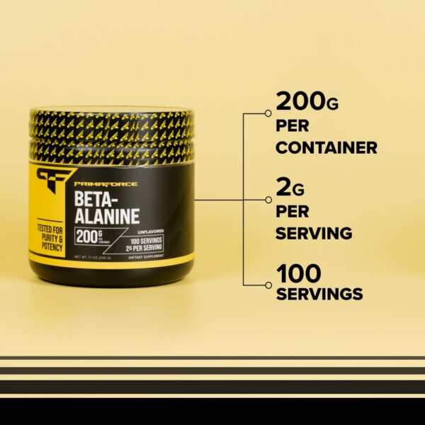 Polvo beta alanina sin sabor 200 gramos Primaforce gimnasio