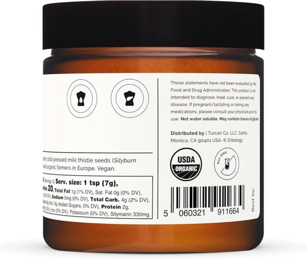 Polvo cardo mariano Erbology para bienestar hepático