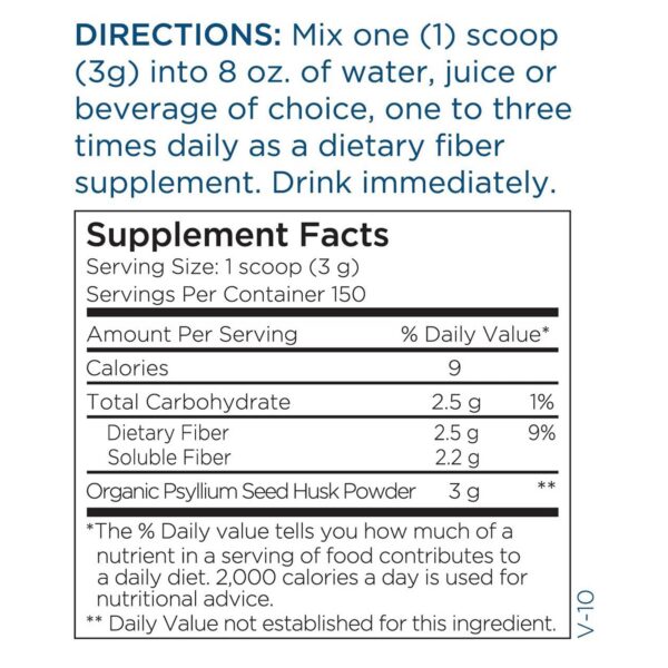 Polvo de cáscara de psyllium puro de la India