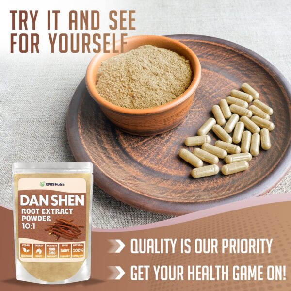 XPRS Nutra Dan Shen polvo suplementario raíz salvia roja vegano