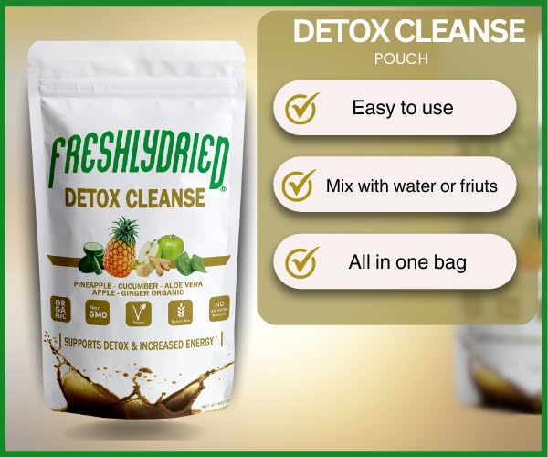 Polvo detox natural Freshlydried para piel saludable