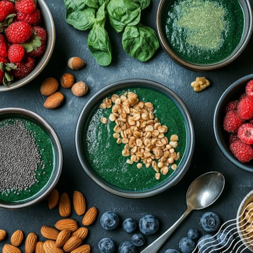 Polvo de espirulina NaturaleBio cucharada azul