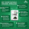 Polvo de espirulina Zazzee en contenedor hermético