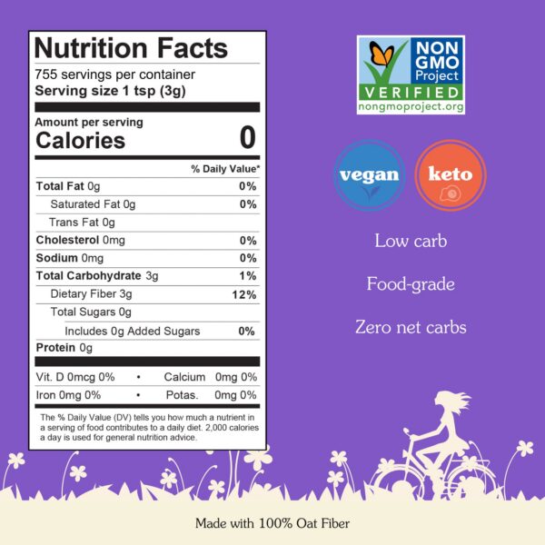 Version 1.0.0 Polvo de fibra de avena NuNaturals para energía y bienestar