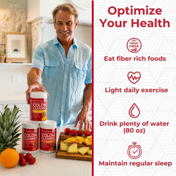 Version 1.0.0 Polvo de Fibra Colon Cleanse Health Plus sin gluten ni soya