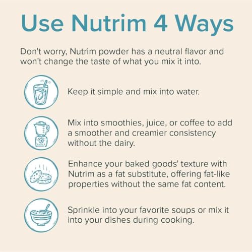 Polvo fino Nutrim beta glucano para mezclar con alimentos y bebidas