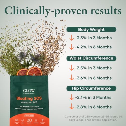 Polvo Glow Bloating SOS con extracto de naranja sanguina